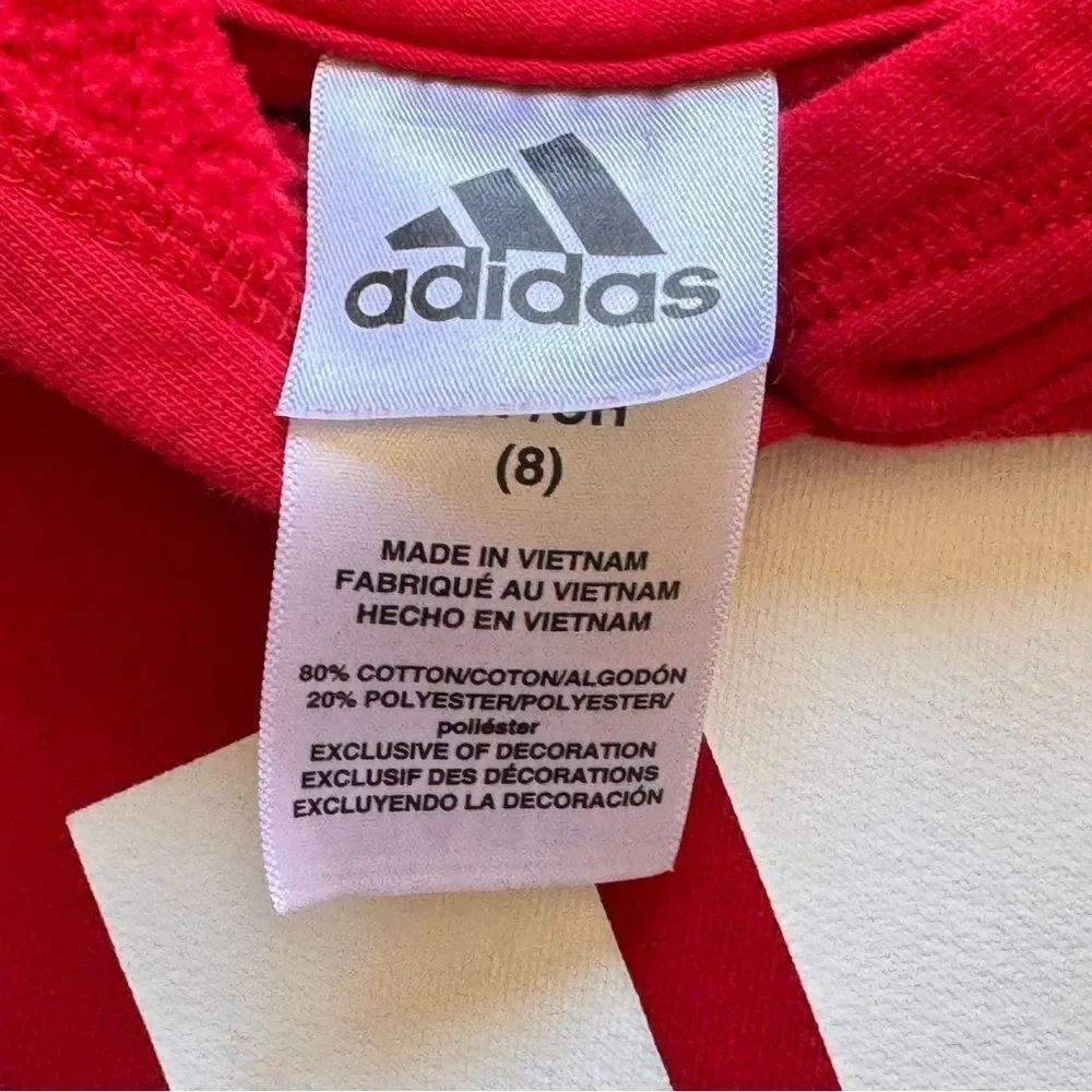 Adidas Hoodie, Boys Size, Red Black, Long Sleeve, Pullover SZ S # 2480 - Picture 8 of 10